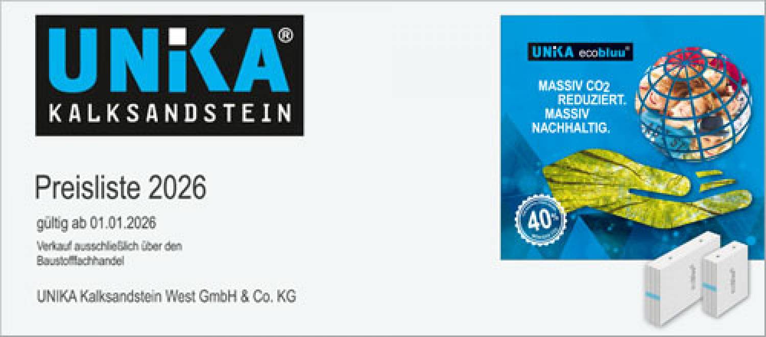 UNIKA Preisliste und Produktprogramm 2026