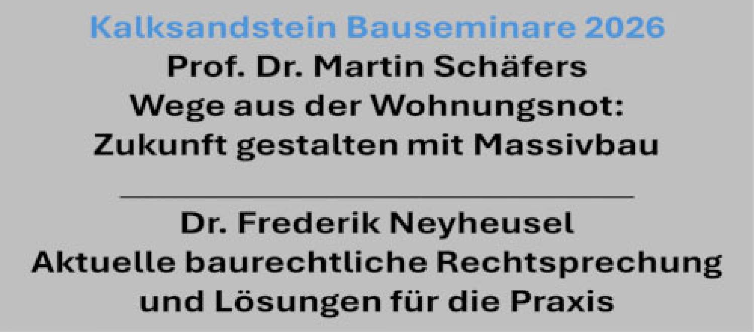 Bauseminare der KS West e. V. 2026