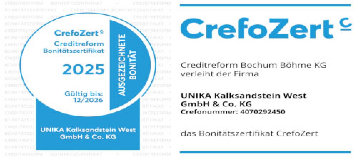 CrefoZert 2025 UNIKA Kalksandstein West GmbH & Co. KG